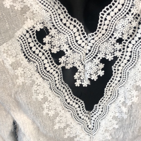 🔥FairySeason.com Fuzzy White Sweater Dress with Lace Detail - Picture 5 of 11